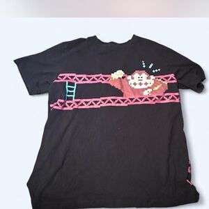 Nintendo Black Tee with Pink Donkey Kong Design